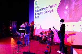 Specialist College Band on stage